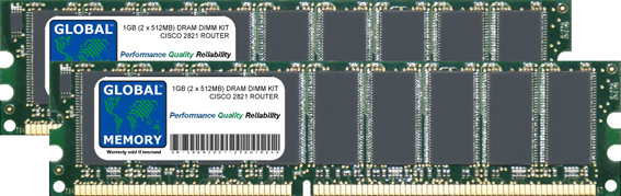 1GB (2 x 512MB) DRAM DIMM MEMORY RAM KIT FOR CISCO 2821 ROUTER (MEM2821-256U1024D)